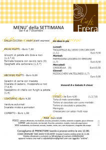 Menù CUCINA